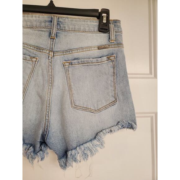 Women's KanCan High Rise Cutoff Lightwash Denim Jean Shorts | Size Small - Picture 6 of 9